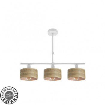 Distribuidor - Lâmpadas Diversas | Lâmpadas Modernas | LAMPARA GILDA 3XE14 BLANCO/MADERA CLARA REGX55X14 CM Ref: 190353085